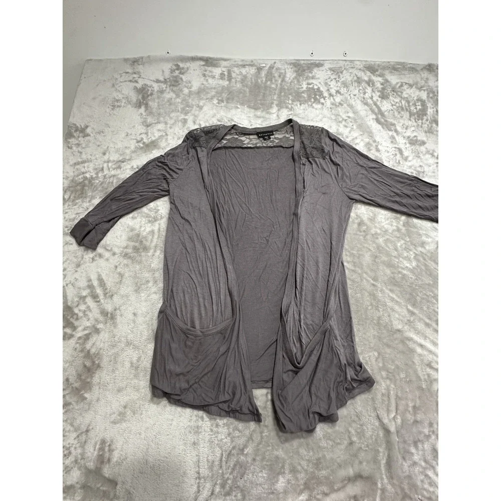 Metaphor‎ Sweater Women's Size XL Gray Open Cardigan 3/4 Sleeve Soft EUC
